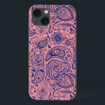 Coral-Red och Blue Vintage Blommigt Paisley Mönste<br><div class="desc">Elegant vintage blommigt paisley snöre mönster i marinblå och korallröd. Blå paisley har en genomskinlig bakgrund. Korallrött färg i det här provet kan ändras till valfritt färg du vill med marin blu paisley.</div>
