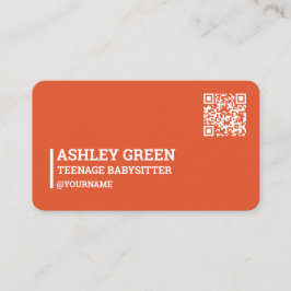 Coral Red QR Tonåring barnomsorg Visitkort