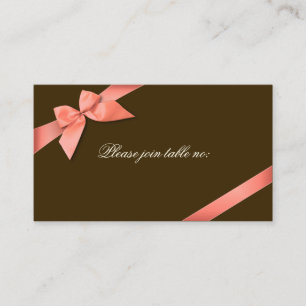 Coral Red Ribbon Guest Bord Place-kort Placeringskort