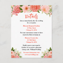 Coral Red Roses with Foliage Tilläggskort