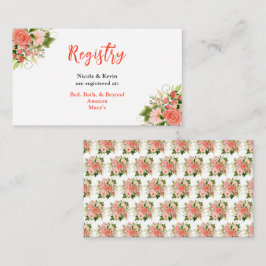 Coral Red Roses with Foliage Tilläggskort