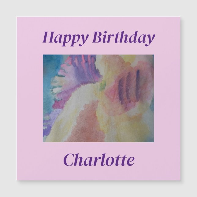 Coral Reef Abstrakt Art Magnetic Birday Card (Framsida)