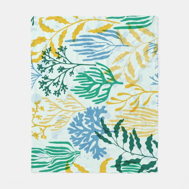 Coral Reef, Algae Seamless Mönster. Fleecefilt (Framsidan)