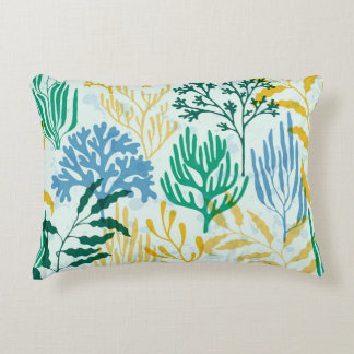 Coral Reef, Algae Seamless Mönster. Prydnadskudde