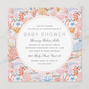 Coral Reef Baby Shower Inbjudningar