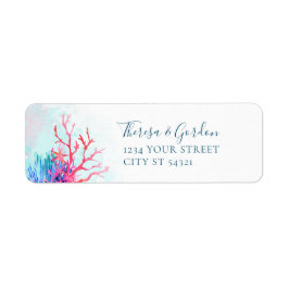 Coral Reef, Beach Adressetiketters Returadress Etikett