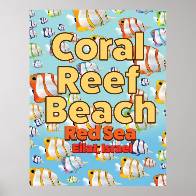 Coral reef Beach Eilat, Israel Poster (Framsidan)