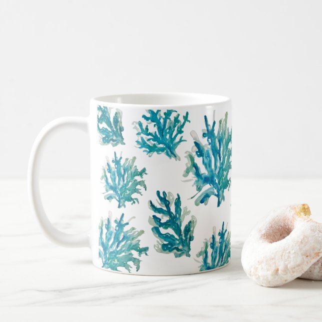Coral Reef Blue Coastal Living Kaffemugg (Med munk)