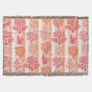 Coral Reef Dreams: Orange och Rosa Mönster Ull Filt