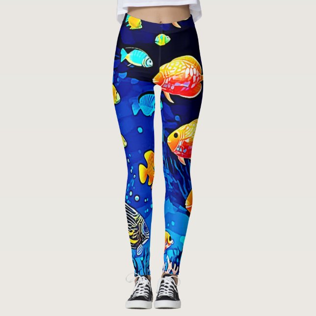 Coral Reef Fish Art Leggings (Framsida)