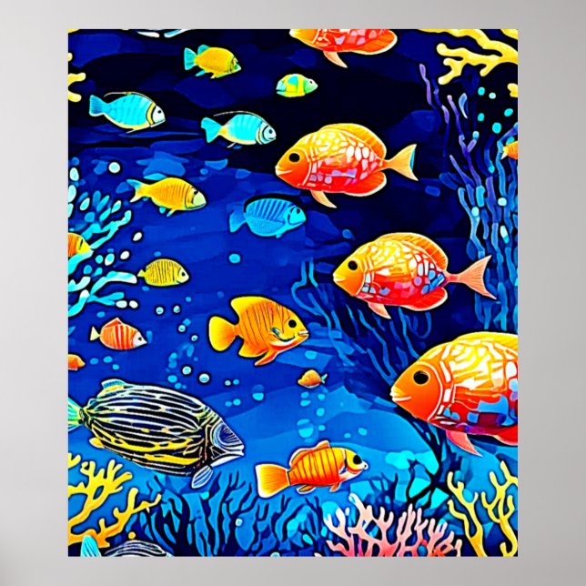 Coral Reef Fish Art Poster (Framsidan)