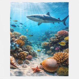 Coral reef large fleece blanket