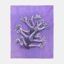 Coral Reef Lila Marine Biology Art Fleecefilt