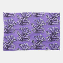 Coral Reef Lila Marine Biology Art Kökshandduk
