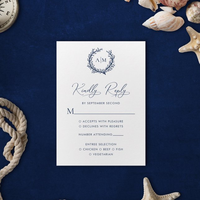 Coral Reef Nautical Bröllop OSA Kort (Skapare uppladdad)