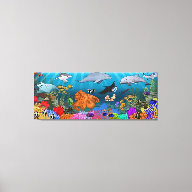 Coral Reef Panoramic canvas art print (Framsida)