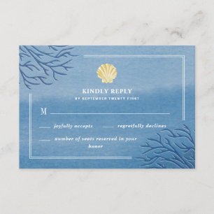 Coral Reef Seashell Beach Wedding OSA kort