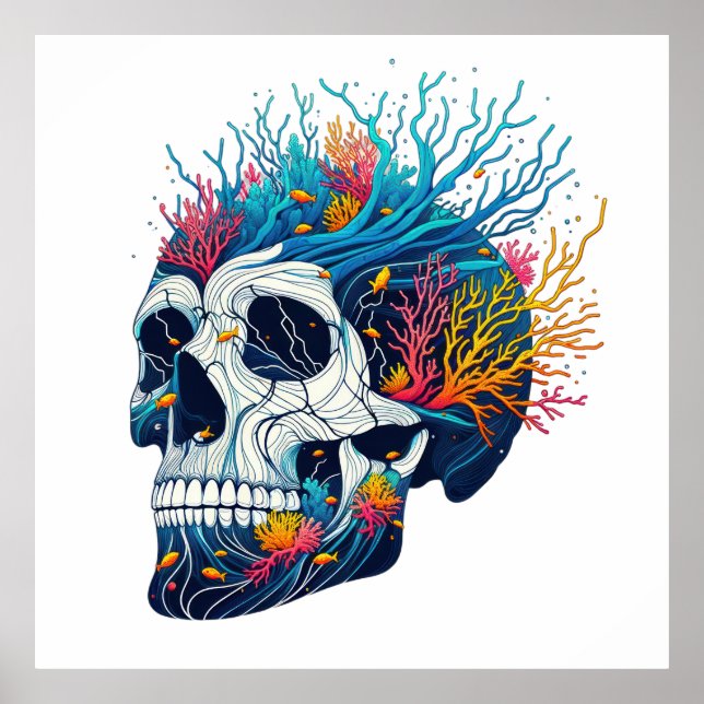Coral Reef Skull Poster (Framsidan)