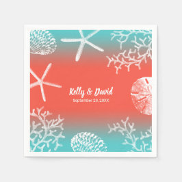 Coral Reef Starfish Tropical Beach Wedding Pappersservett