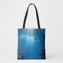 Coral Reef Sunbeams Underwater Tote Bag Tygkasse