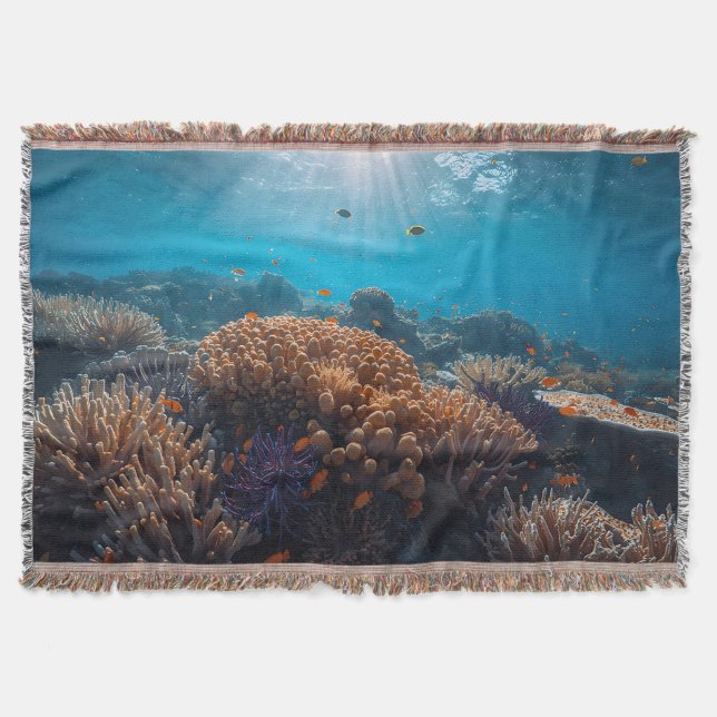 Coral Reef Throw Blanket Filt (Framsidan)