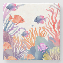 Coral Reef | Watercolor Colorful Fish Ocean Stenunderlägg
