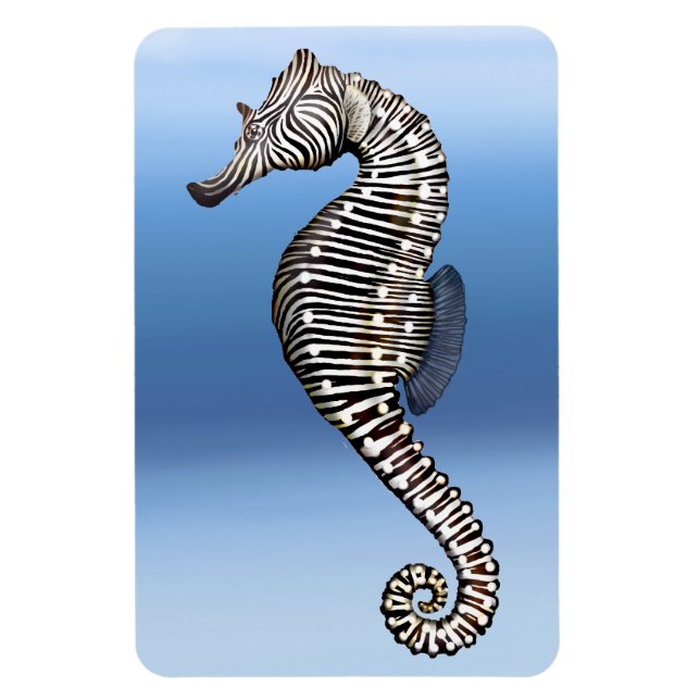 Coral Reef Zebra Sea Horse Premium Flexi Magnet (Vertikal)