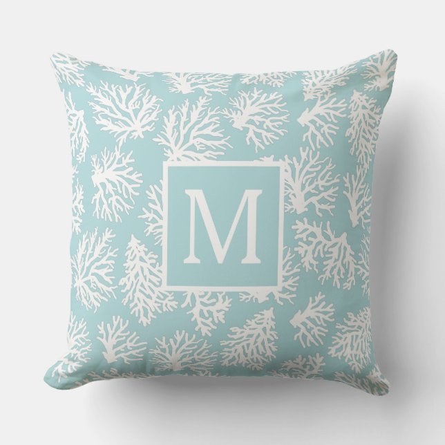 Coral Reefs, sommarstrand monogram Kudde (Framsida)