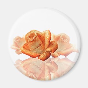 Coral Ro Blommar med Lakan Music Magnet