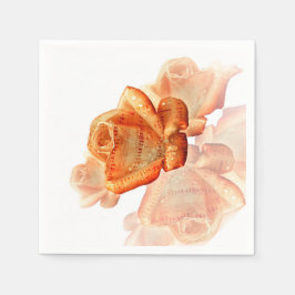 Coral Ro Blommar med Lakan Music Pappersservett