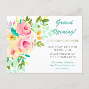 Coral Ro Blommigt Event Business Promotional Vykort
