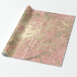 Coral Ro Champaigne Guld Marble Metallic Stroke Presentpapper