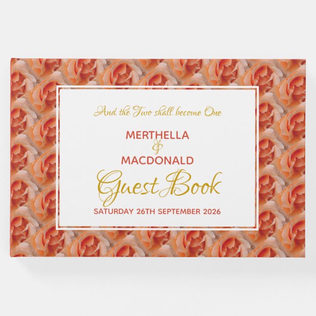 CORAL RO Christian Scripture Patriotic Bröllop Gästböcker (Framsida)
