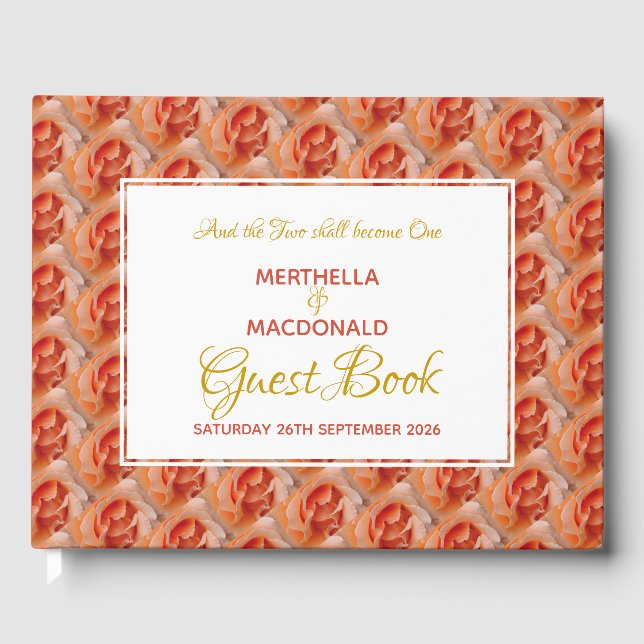 CORAL RO Christian Scripture Patriotic Bröllop Gästböcker (Framsida)