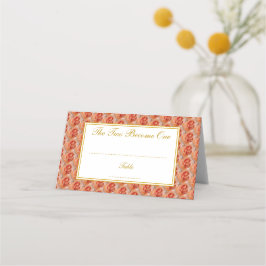 CORAL RO Elegant Blommigt BRÖLLOP Christian Buffet Placeringskort