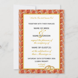 CORAL RO Elegant Blommigt BRÖLLOP Christian Inbjudningar