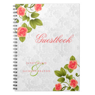 Coral Ro Flowers - Guestbook Anteckningsbok
