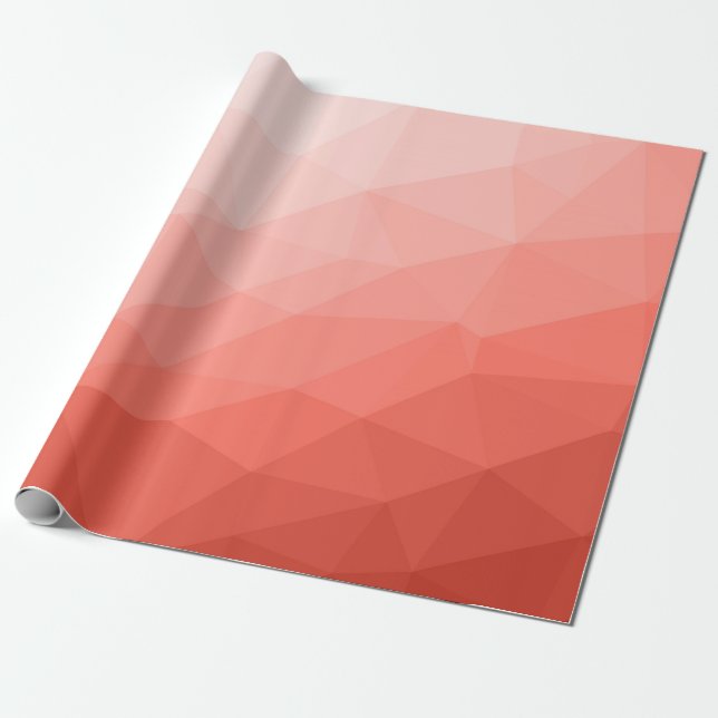 Coral ro, geometrisk maskstorlek mönster presentpapper (Utrullad)