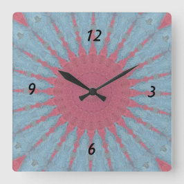 Coral Ro Starburst Fyrkantig Klocka