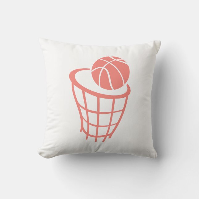 Coral Rosa Basketball Kudde (Framsida)