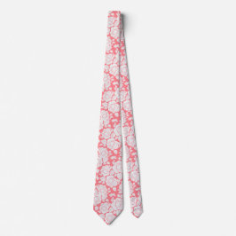 Coral Rosa Blommigt Ro Bröllop Neck Tie Slips