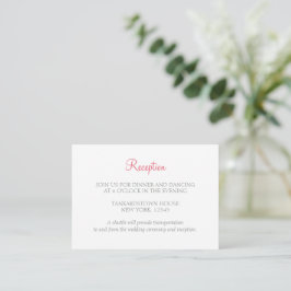 Coral Rosa Butterfly Garden Wedcement Reception Tilläggskort