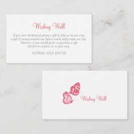 Coral Rosa Butterfly Garden WedWedWishing Wishing  Tilläggskort