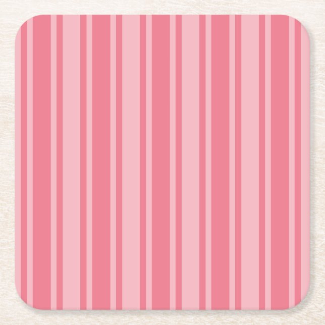Coral rosa candy rand underlägg papper kvadrat (Framsidan)