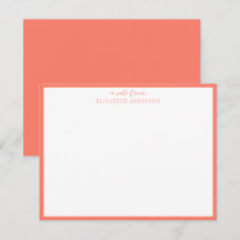 Coral Rosa Classic Gräns Note Card