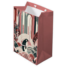 Coral Rosa Cream Art Deco Blommigt Nature Penguin