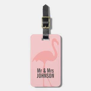 Coral rosa flamingo Mr. och Mrs Resenger Bagtag ta Bagagebricka