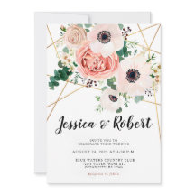 Coral Rosa Flowers Elegant bröllop