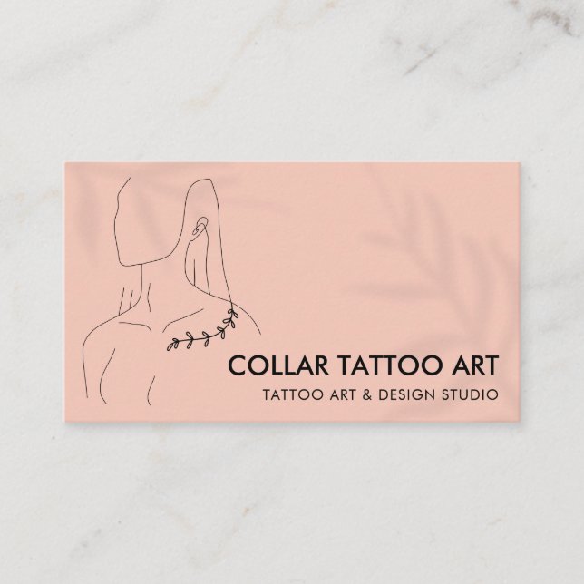 Coral Rosa Jewelry och Collar Bone Tatto Visitkort (Framsida)