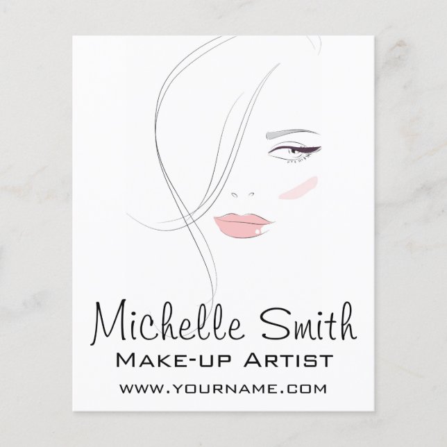 Coral rosa läppar utgör konstnärer flygblad (Framsidan)